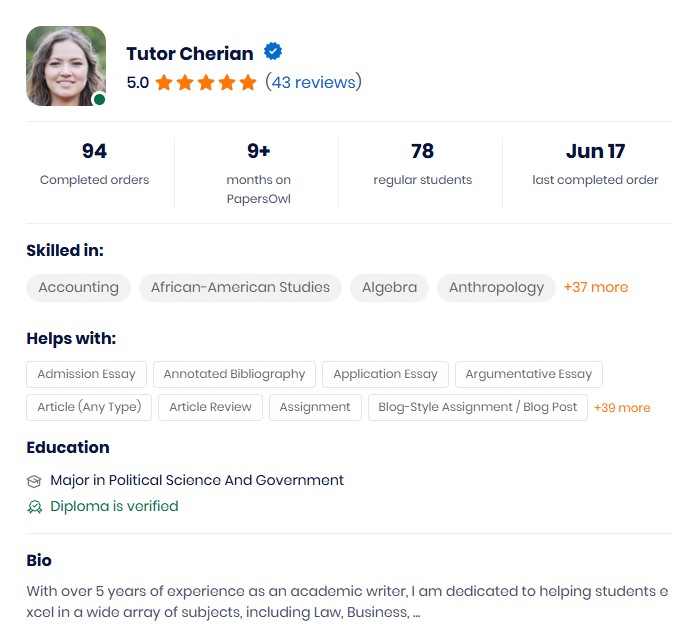 Tutor Cherian